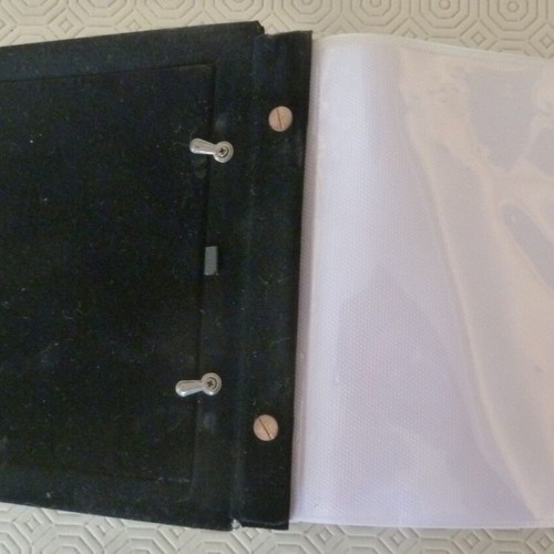 Retro photo album with silver cover and velour lining 10x15 cm like new