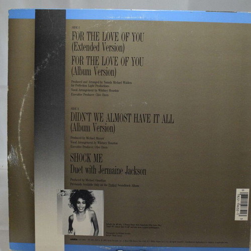 Whitney Houston For The Love Of You 12" vinyl used R&B / Soul