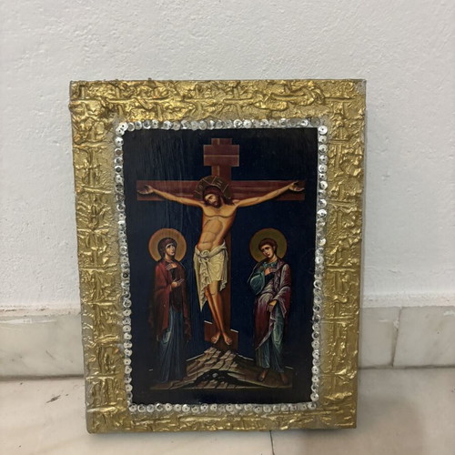 Crucifixion Icon Book-Shaped New Artwork