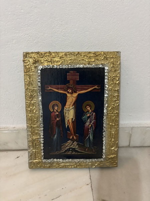 Crucifixion Icon Book-Shaped New Artwork
