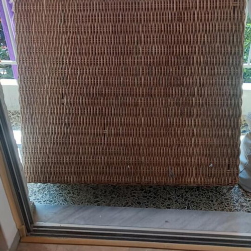 Bamboo veranda table used 98x98x34