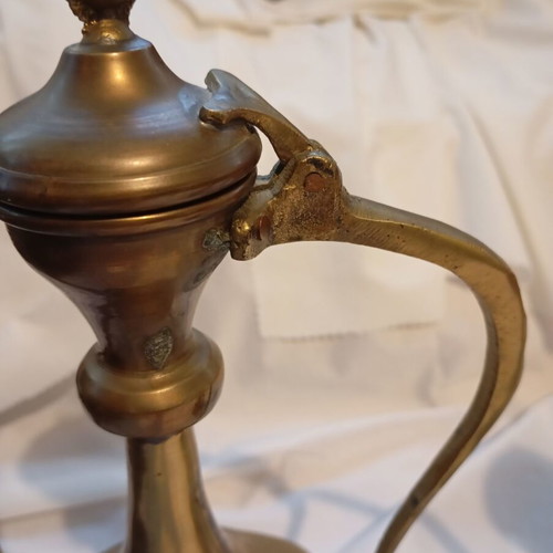 Vintage Oriental Brass Dallah Coffee Pots Set of 2 used