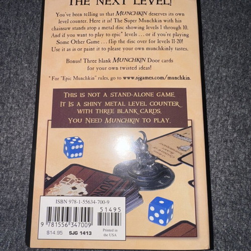 Munchkin Level Counter new, includes figure and blank cards