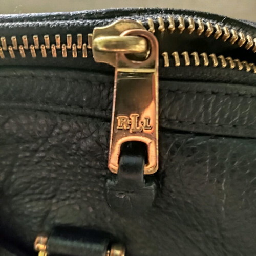 Ralph Lauren black leather boston bag hand-held like new