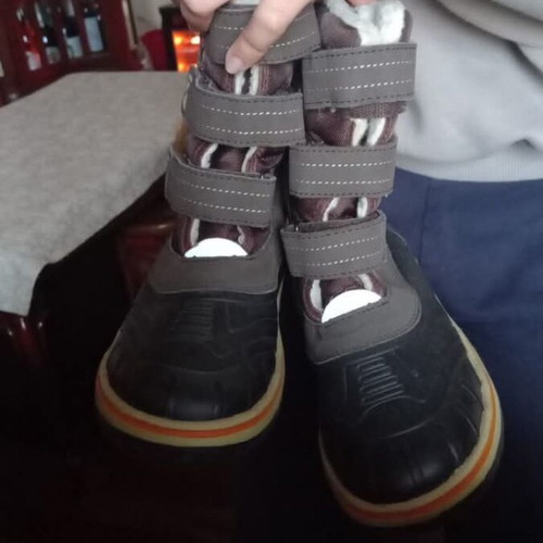 Boots with lining like new, size 35, gray and blue