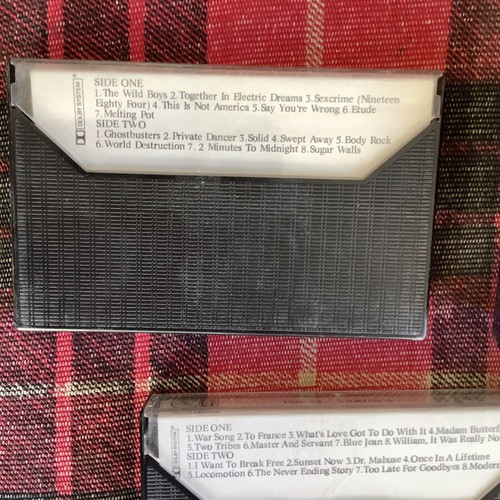 Cassette tapes used, 6 foreign 80s pop hits