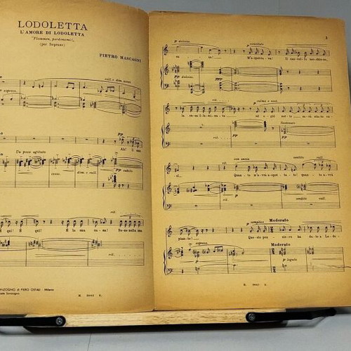 Lodoletta sheet music used, Pietro Mascagni