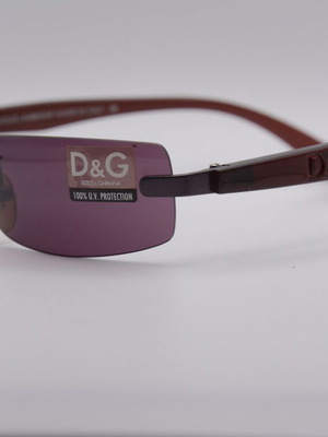 Dolce & Gabbana D&G 2065 Rimless Sunglasses Y2K Brown Purple New