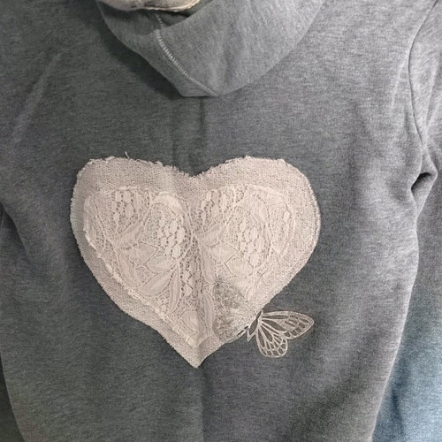 Lui e Lei sweatshirt jacket used, gray, size 2