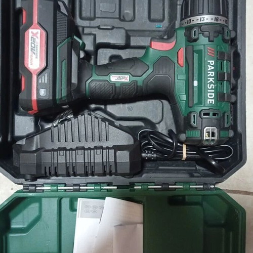 Parkside cordless screwdriver with battery and charger, new