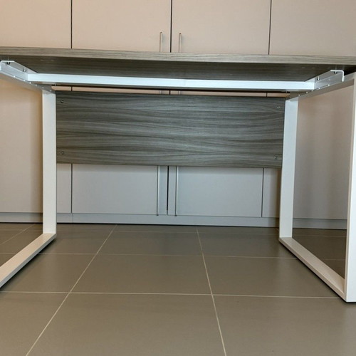 Sigma Square office desk, grey and white, 120x80 cm