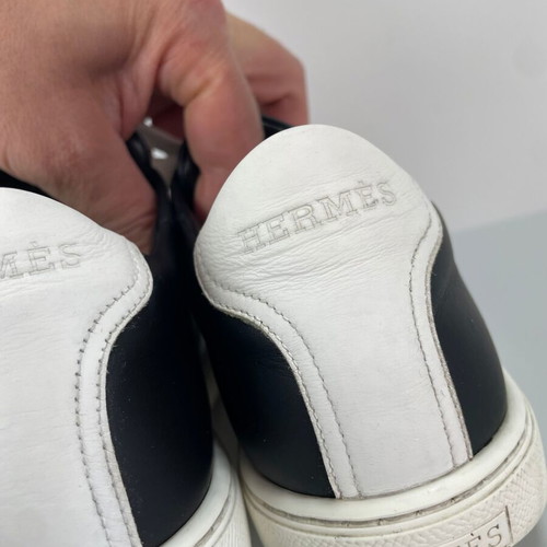 Hermes leather sneakers size 37 like new, black