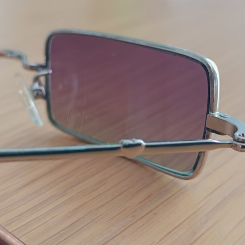 Vintage Y2K ONYX Street sunglasses metal rectangle purple green heart detail like new