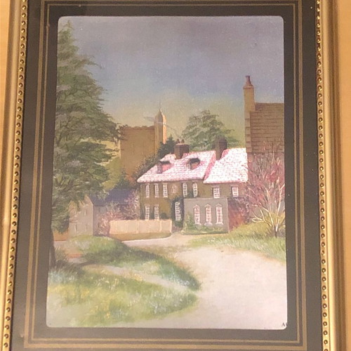 Frame used with iridescent colors 20x25cm