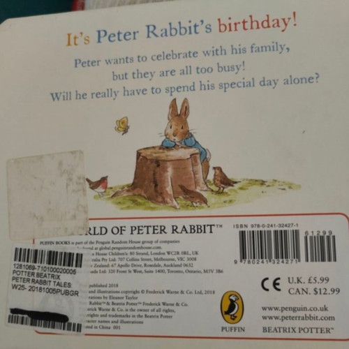 Happy Birthday A Peter Rabbit Tale children's book like new