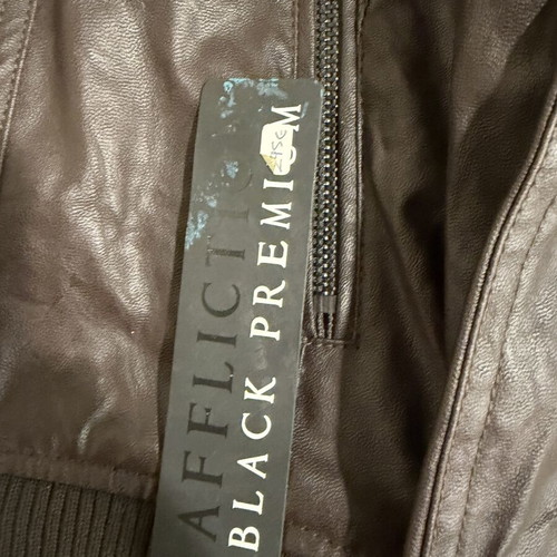 Affliction bomber jacket size S, new, synthetic leather, brown