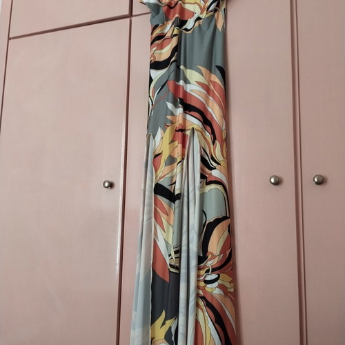 Maxi printed dress Marlen like new with cutouts and geometric pattern