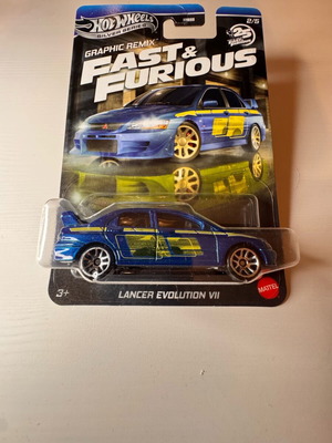 Hot Wheels Lancer Evolution VII Silver Series Fast & Furious Graphic Remix new