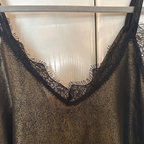 Summer ranta shirt in black-gold with black lace, size M-L