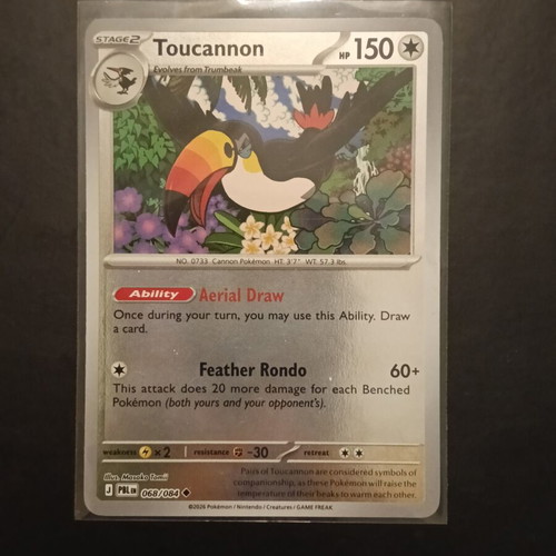 Toucannon 068/084 Pitch Black Pokemon Card new with protector