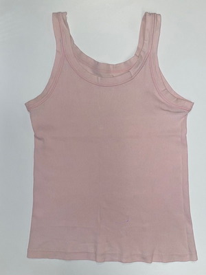 Ribbed tank top pink size S 100% cotton