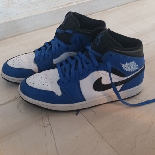 Nike Air Jordan 1 Mid Black Royal Metallic like new size 43