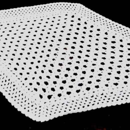 Vintage Hand-Crocheted Tablecloth Rhomboid Like New, White 55×30 cm
