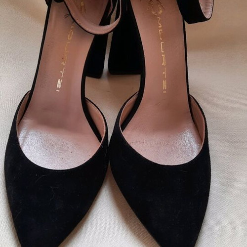 Mourtzi black suede pumps size 38 new
