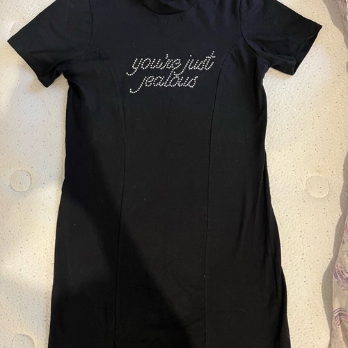 T shirt dress short black, size 38, worn once