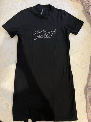 T shirt dress short black, size 38, worn once