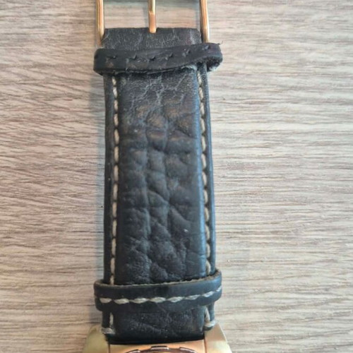 CAT men's watch used with leather strap, black and gold tone