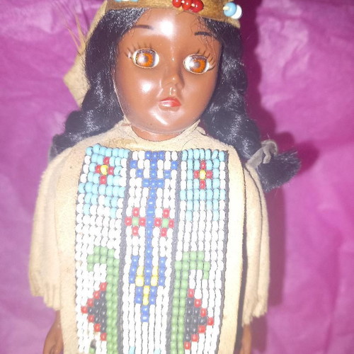 Indian doll used with traditional costume vintage retro