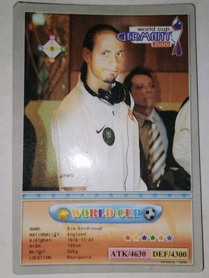 Rio Ferdinand collectible card used, World Cup 2006
