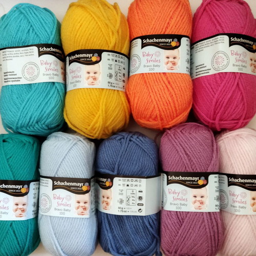 Baby Smiles Bravo Baby 100 knitting yarn set, 9 pieces, Schachenmayr Coats