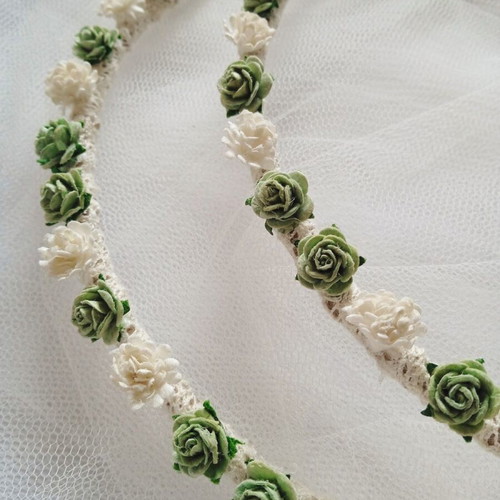 Handmade wedding crowns new with jute, pearl and lace decoration