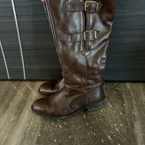 Leather boots brown used, size 39, made in Germany