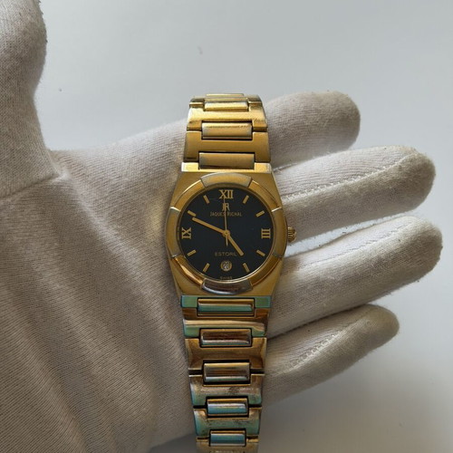 Jaques Richal Estoril 18K Swiss watch used, blue and gold