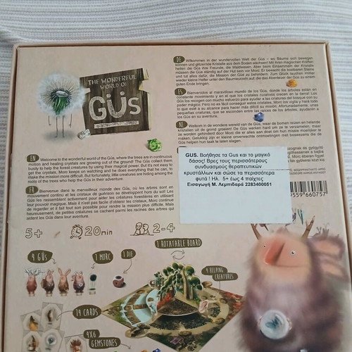 The Wonderful World of Güs board game used with missing pieces