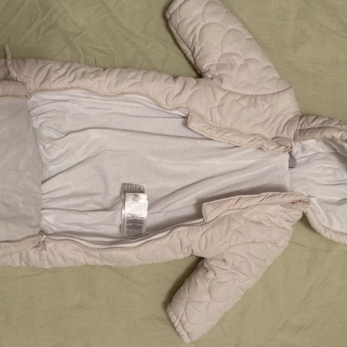 Baby snowsuit like new pale pink with warm lining