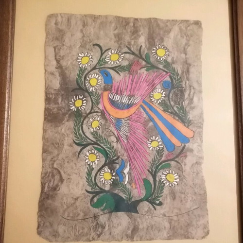 Fantastic paintings with vivid colors new, wooden walnut frame