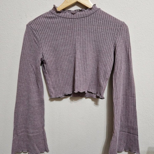 Pink long sleeve Shein crop top used, size XS