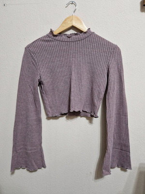 Pink long sleeve Shein crop top used, size XS