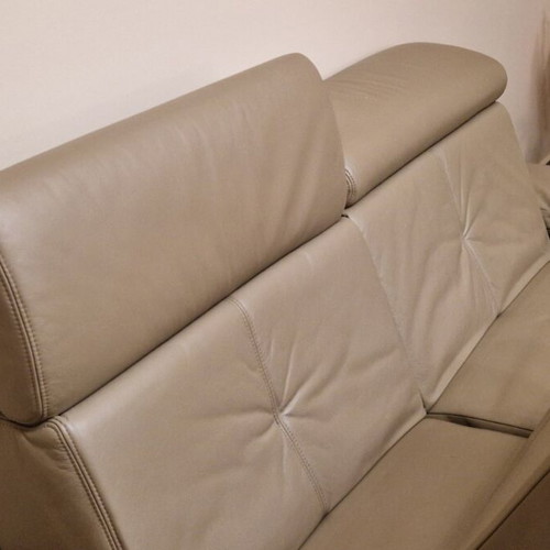 Living room sofa set used, multifunctional, adjustable arms and back, leather
