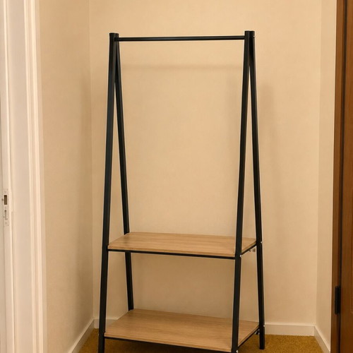 Metal Clothing Rack with Shelf used, 64x40x150cm