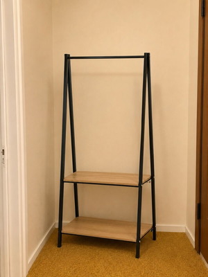 Metal Clothing Rack with Shelf used, 64x40x150cm