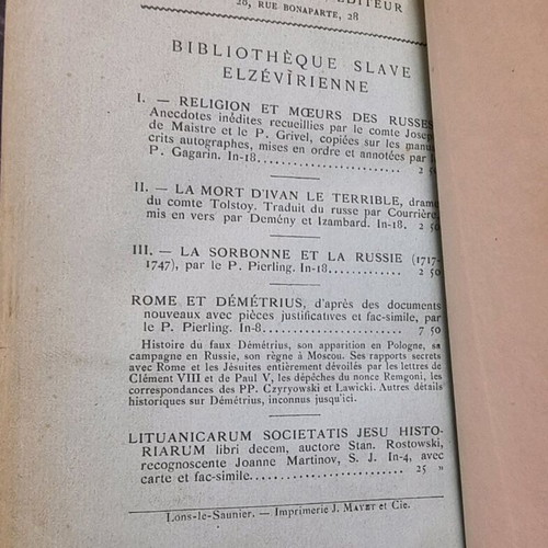 La Sorbonne et la Russie (1717-1747) book used, 1882, French