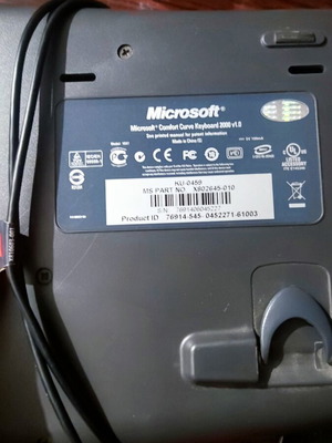 Microsoft computer keyboard used with two missing keys