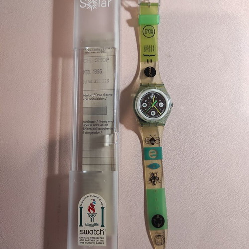 Swatch Solar Recharge SRG101 Vintage 1996 Watch new with case