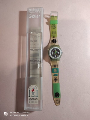 Swatch Solar Recharge SRG101 Vintage 1996 Watch new with case