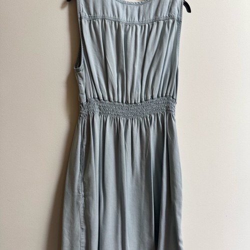 Maternity dress used thin denim with pockets H&M blue